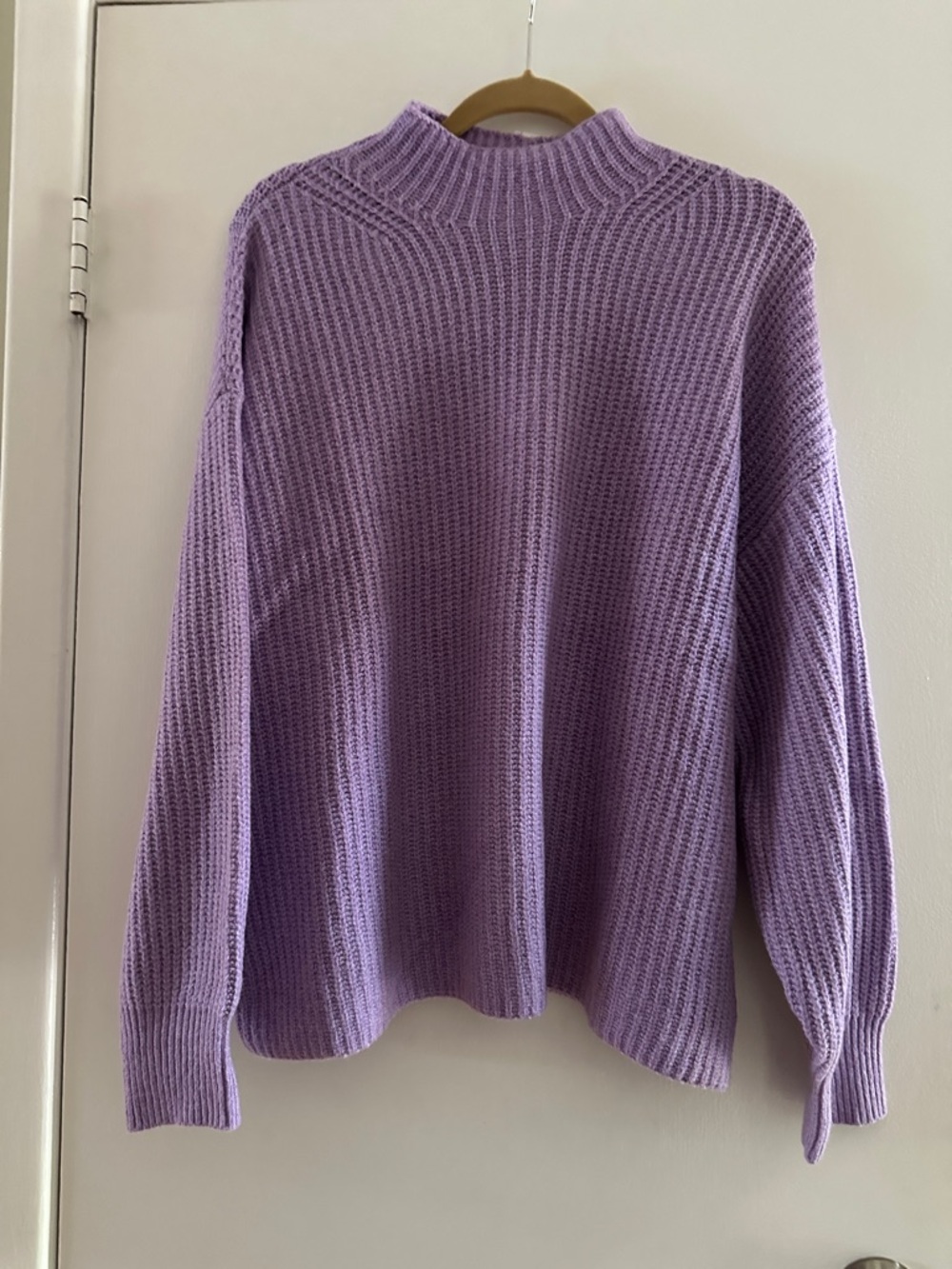 Old Navy Lavender Mock Neck Waffle Knit Sweater